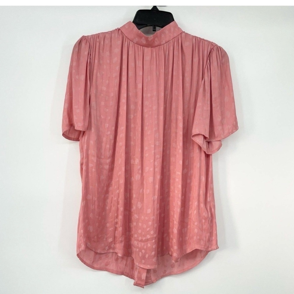 Habitual Pink High Neck Button Back Blouse Size Large L